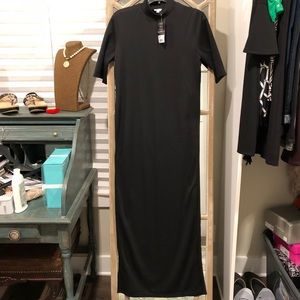 Black Long Duster-Style Shirt